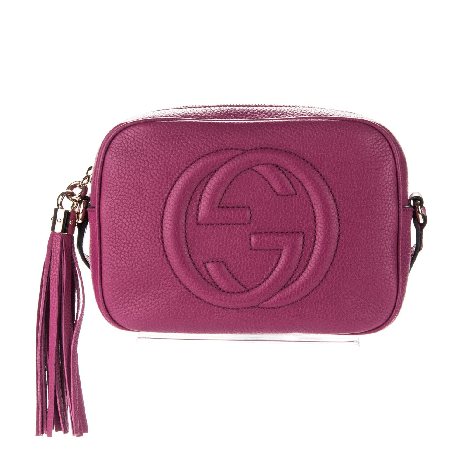 Gucci Pebbled Calfskin Small Soho Disco Bag Bright Bougainvillea 1 of 7