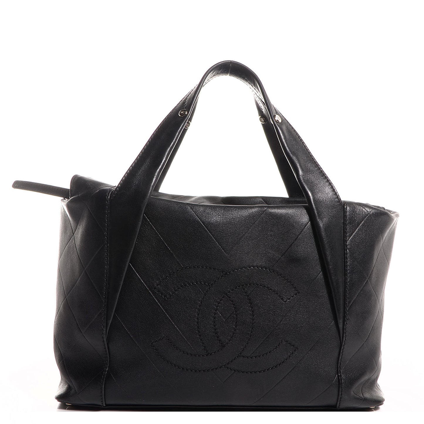 Calfskin CC Chevron All Day Long CC Bag Black