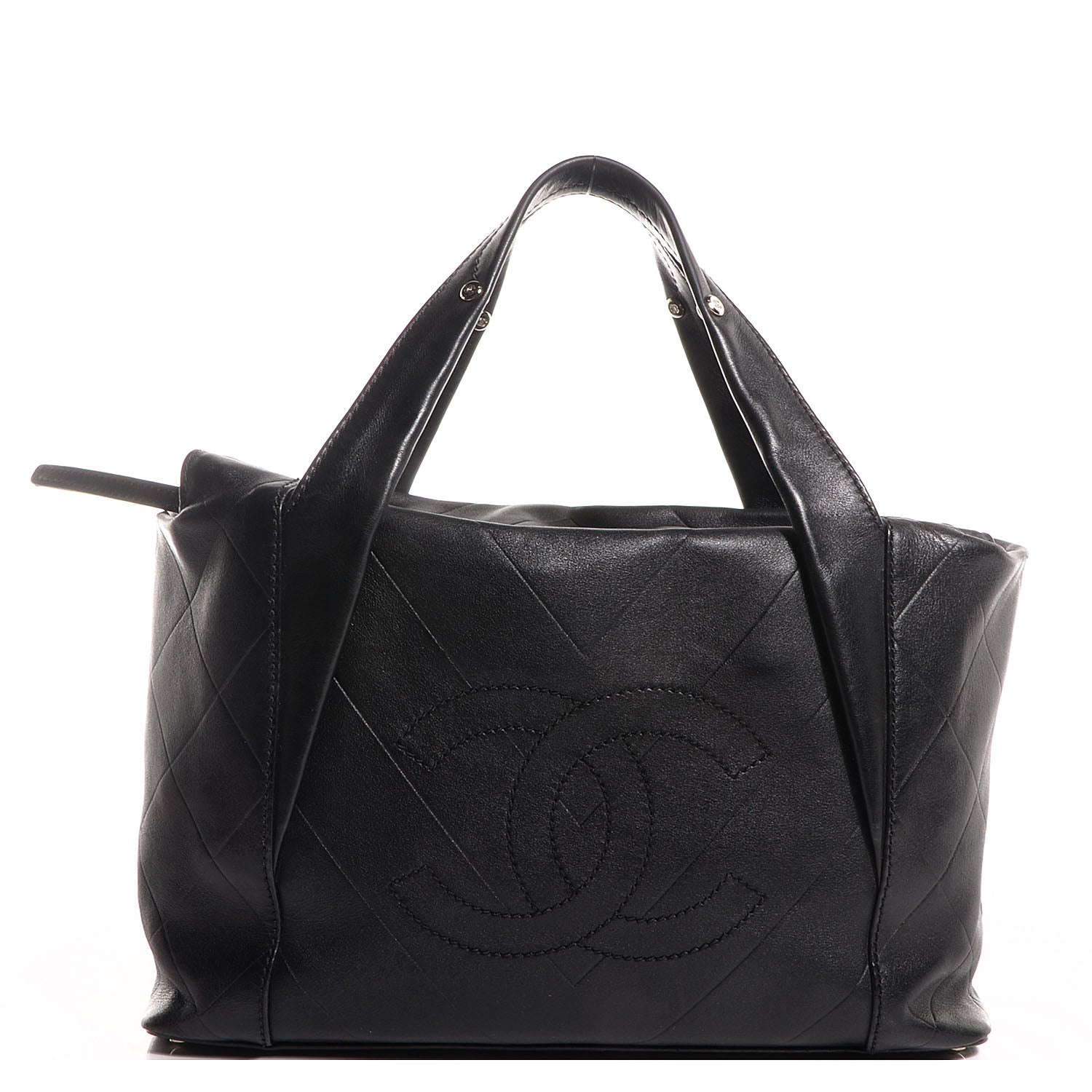 Chanel Calfskin CC Chevron All Day Long CC Bag Black 1 of 7