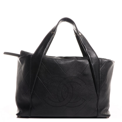 Chanel Calfskin CC Chevron All Day Long CC Bag Black 1 of 7