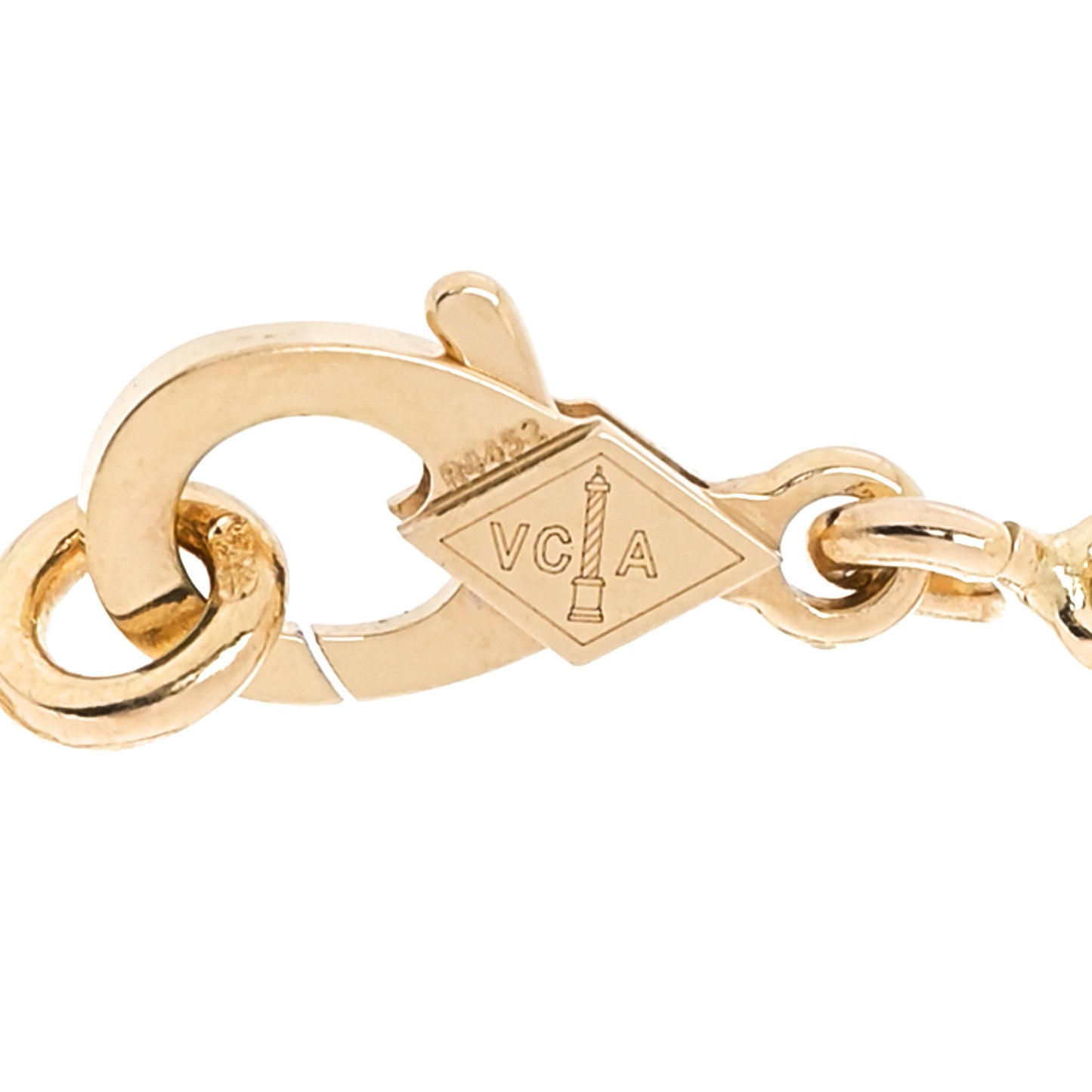 18K Yellow Gold Carnelian 5 Motifs Vintage Alhambra Bracelet