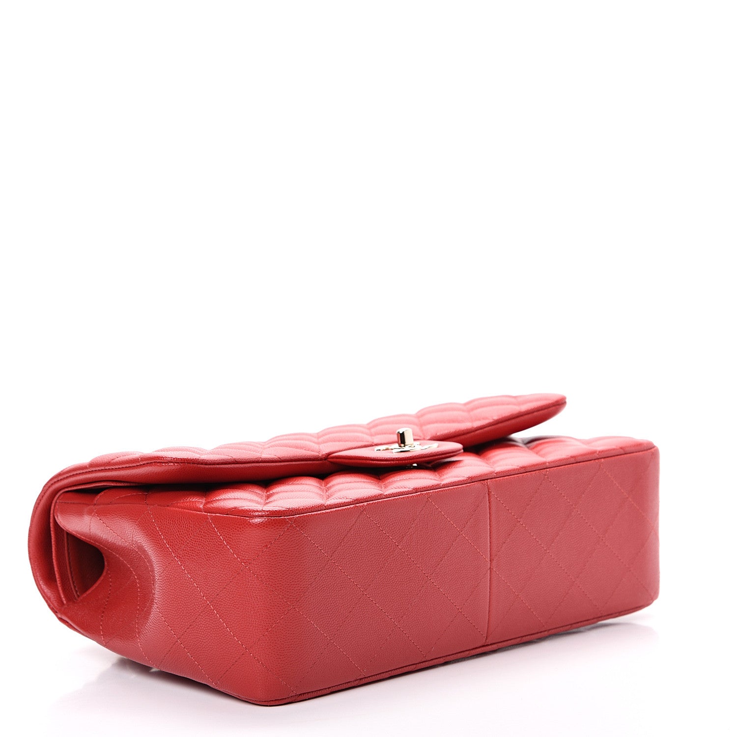 Chanel Caviar Quilted Jumbo Double Flap Red 3 of 11