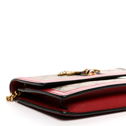 Gucci GG Supreme Monogram Web Queen Margaret Chain Wallet Red 8 of 11