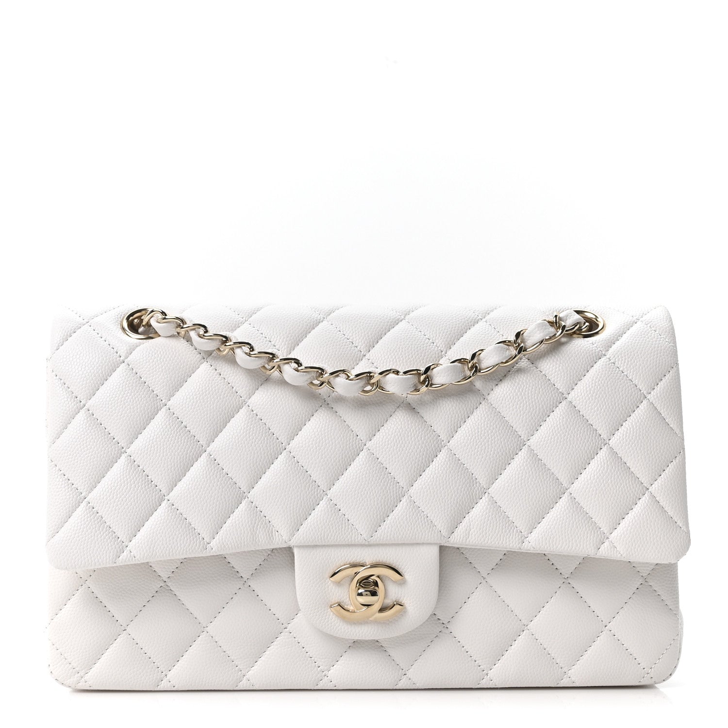 Chanel Caviar Quilted Medium Double Flap White 1 of 11