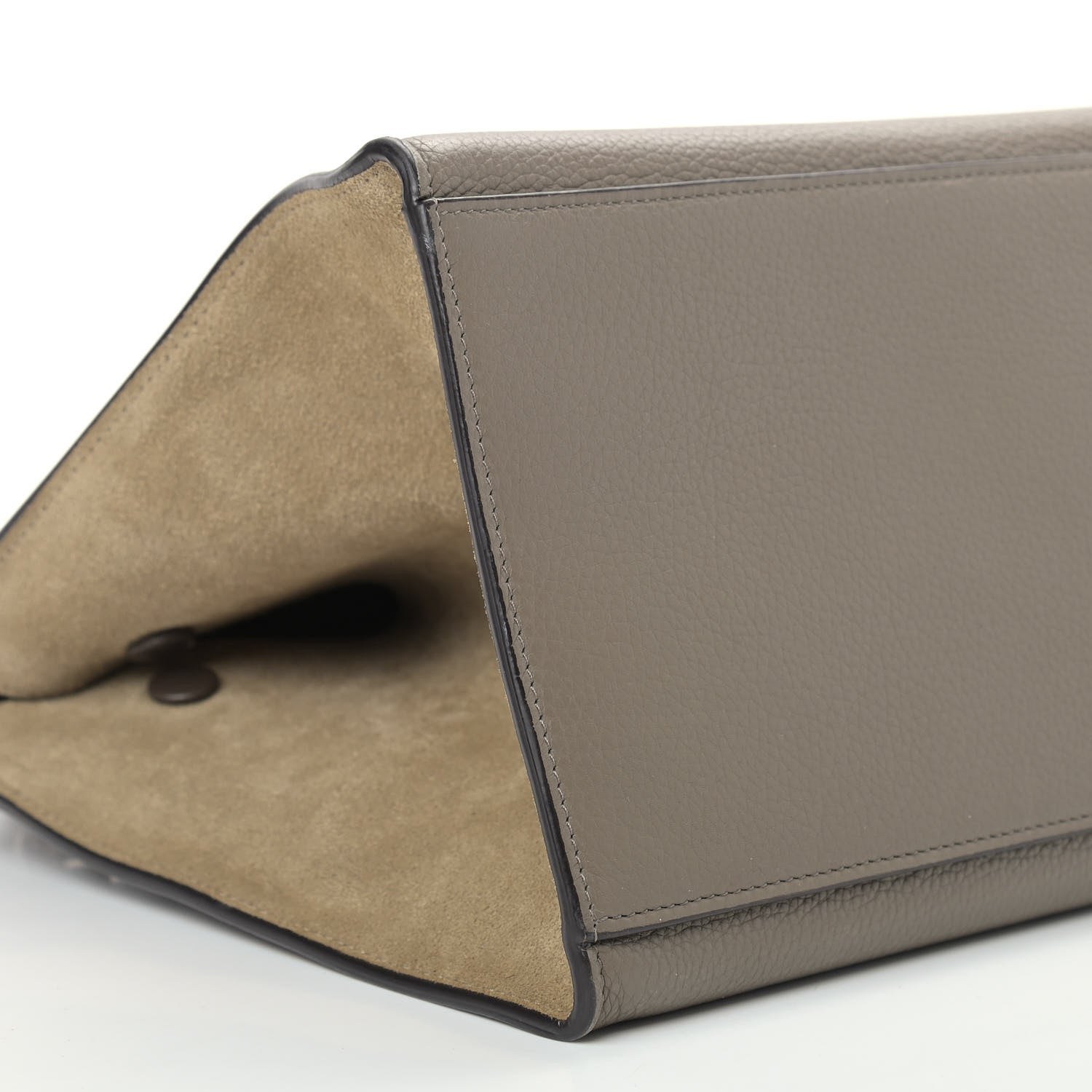 Celine Drummed Calfskin Suede Small Trapeze Souris 7 of 12