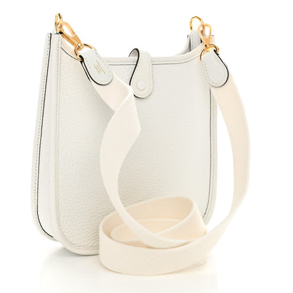 Hermes Taurillon Clemence Amazone Evelyne TPM New White 3 of 10