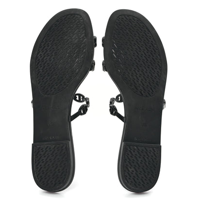 Hermes Rubber Chaine d'Ancre Rivage Sandals 38 Black 7 of 10