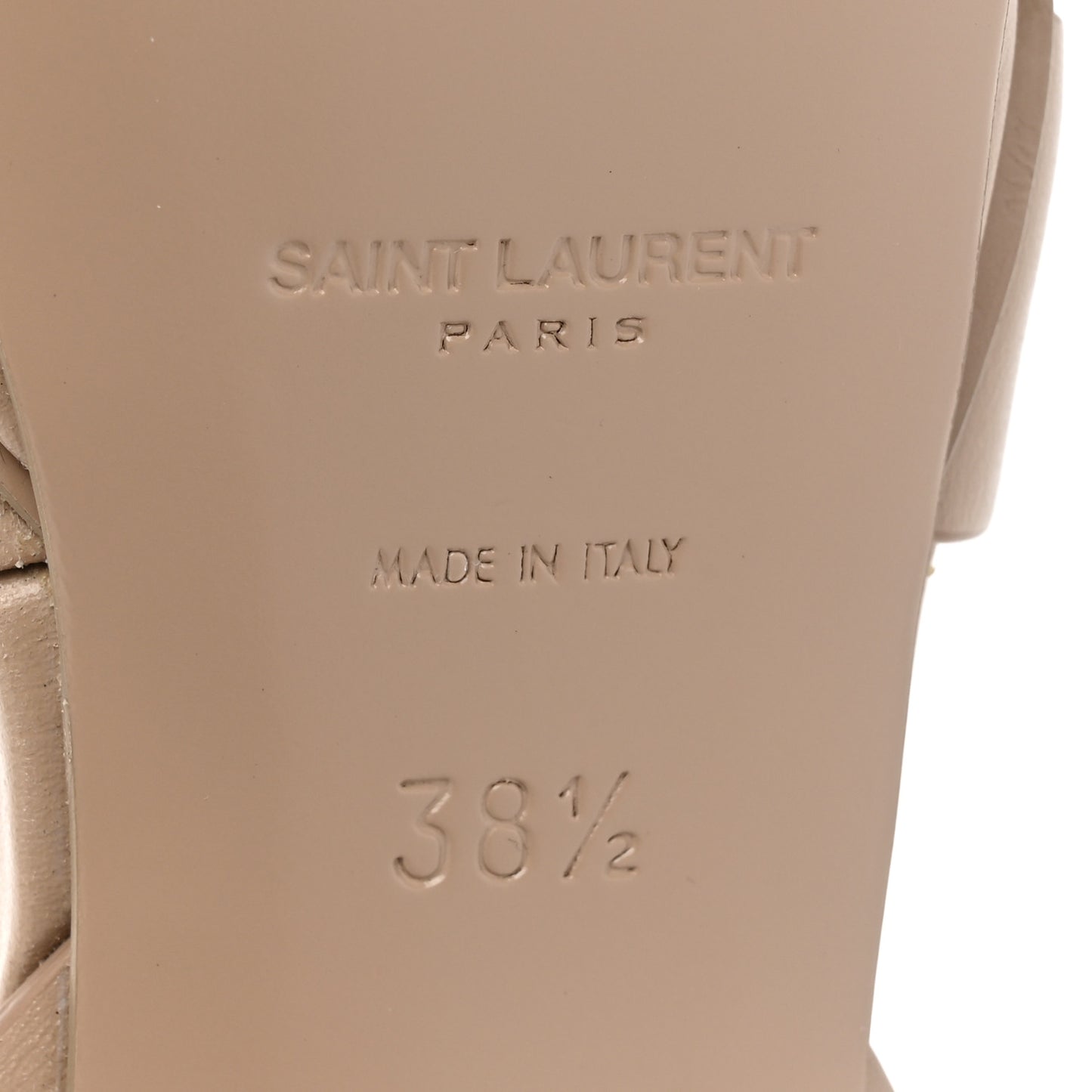 Calfskin Tribute 75 Platform Sandals 38.5 Nude Powder
