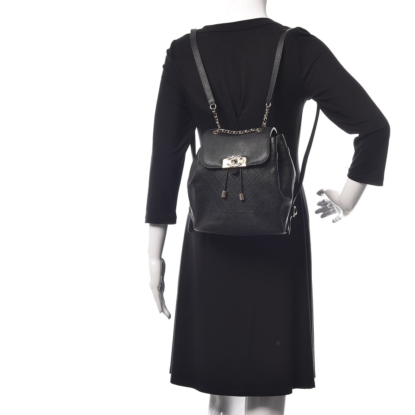 Caviar Quilted Backpack Black