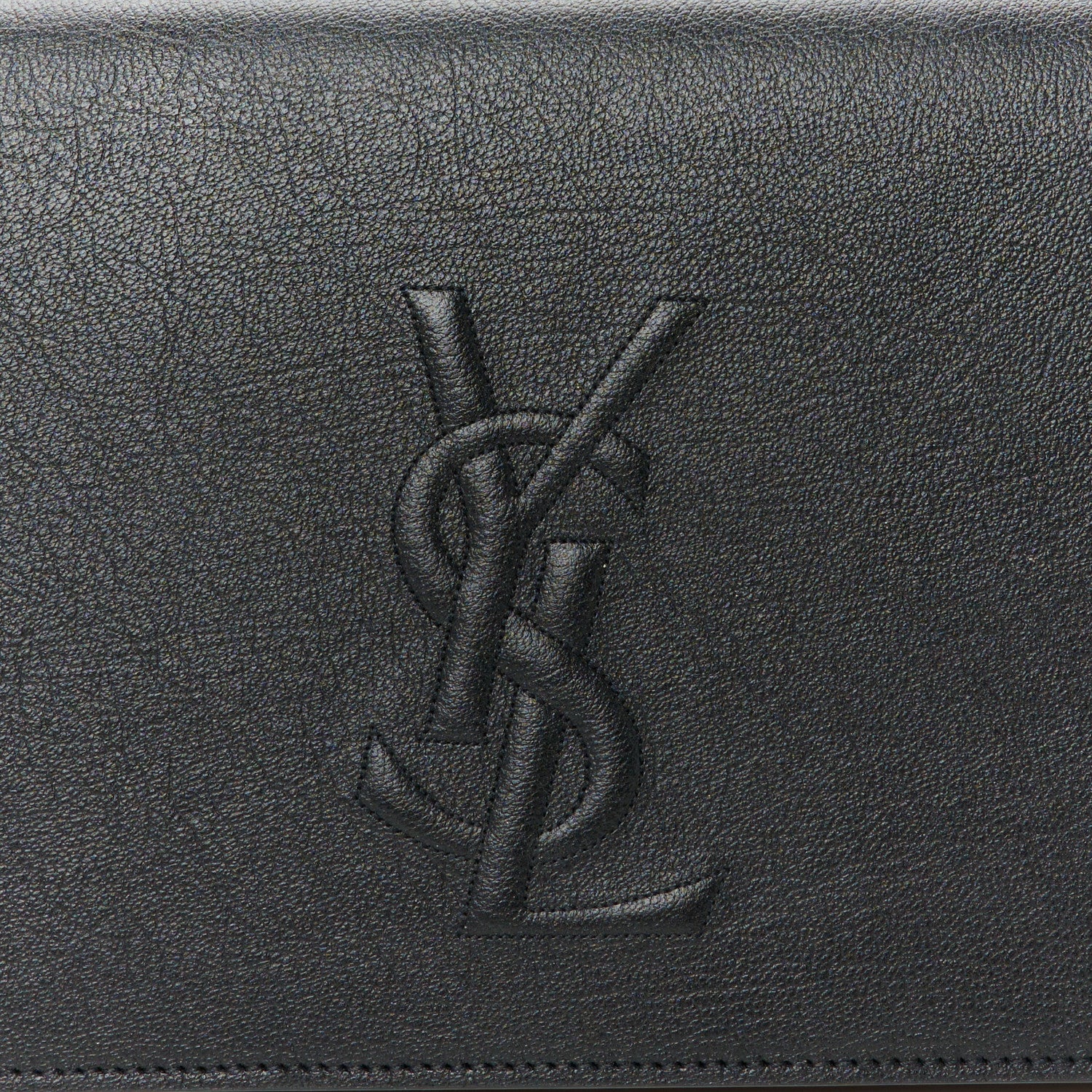 Saint Laurent Calfskin Monogram Large Belle De Jour Clutch Black 7 of 7