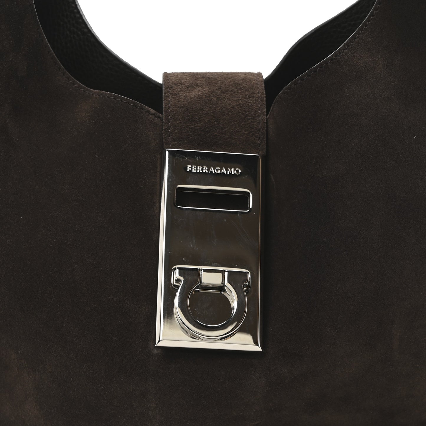 Calfskin Suede Medium Archivo Gancio Hobo Testa di Moro