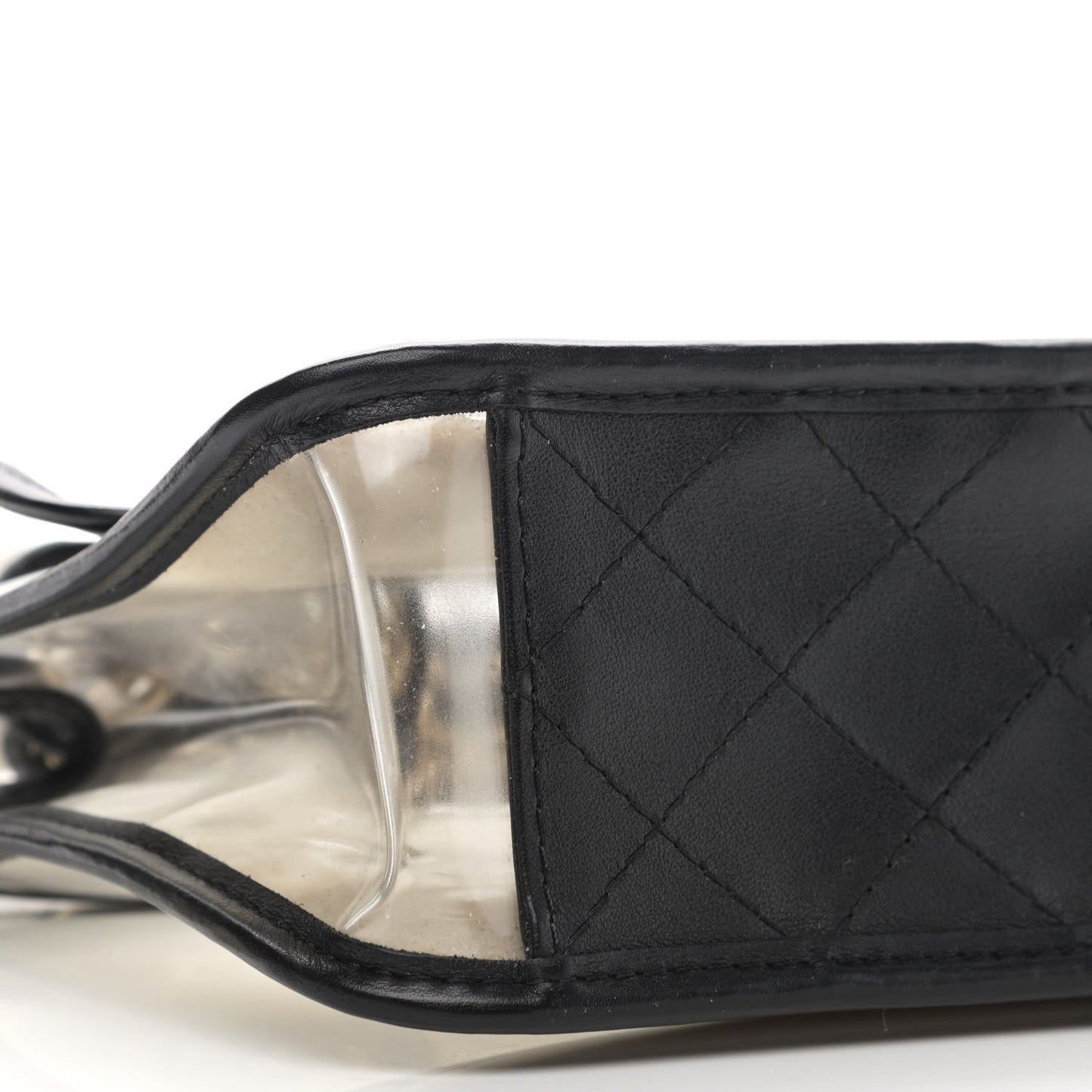 Lambskin PVC Sand By The Sea Flap With Pearl Strap Black