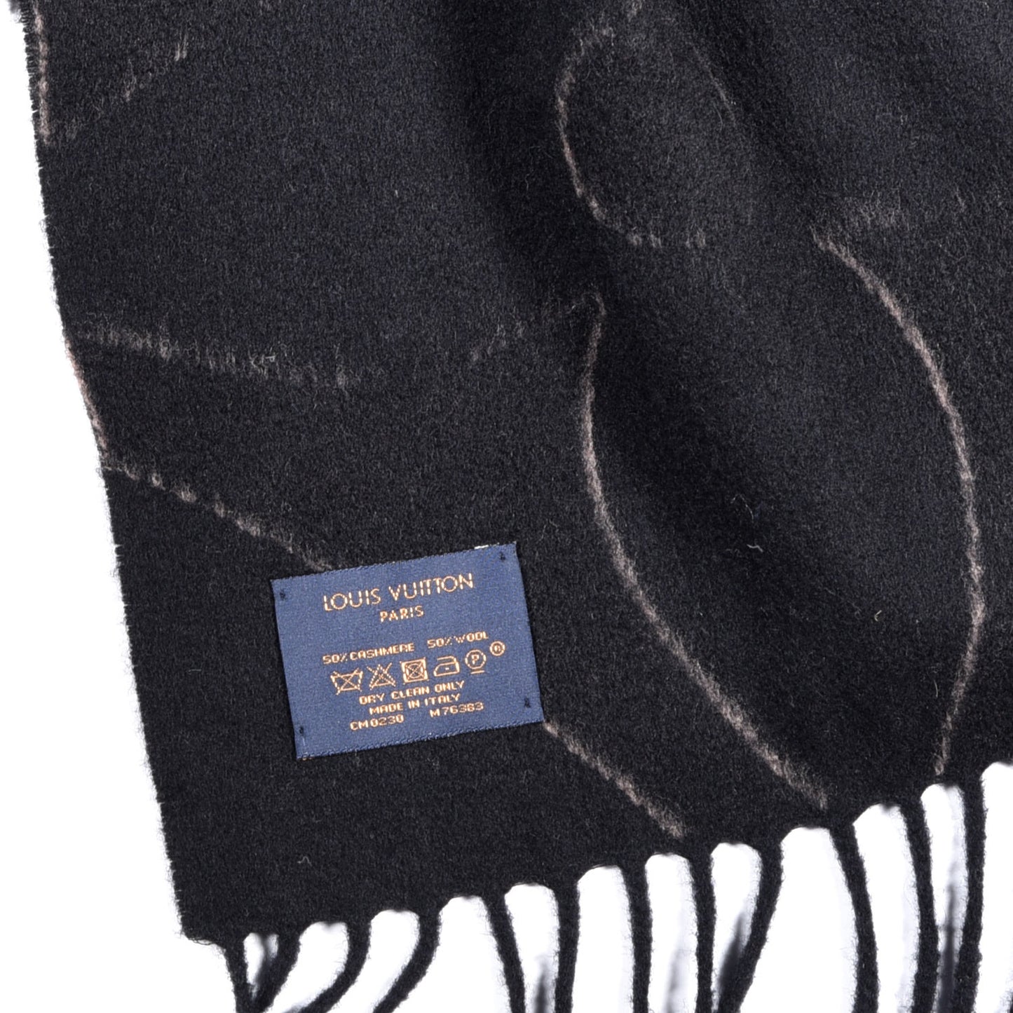 Cashmere Wool Monogram Ultimate Scarf Black