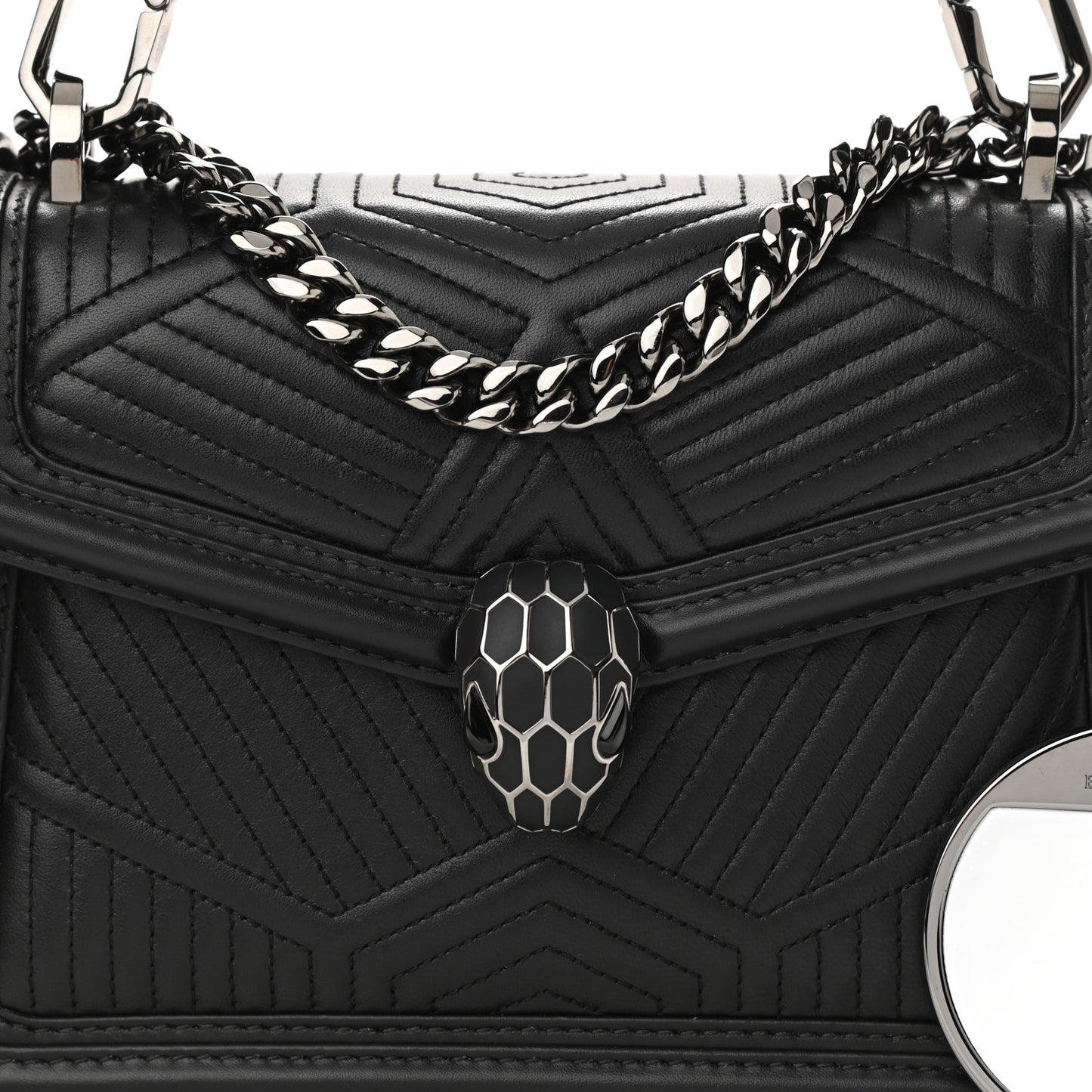 Quilted Nappa Smooth Calfskin Serpenti Forever Diamond Blast Shoulder Bag Black