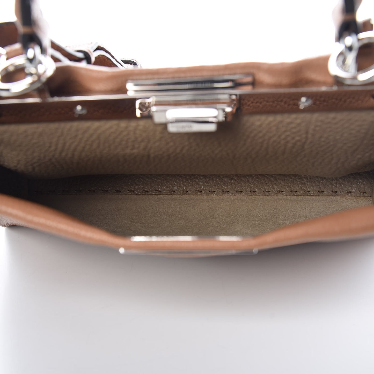 Cuoio Romano Selleria Bi-Color Medium Peekaboo Iconic Satchel Mou Deserto