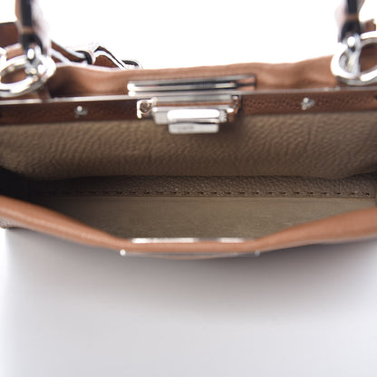 Fendi Cuoio Romano Selleria Bi-Color Medium Peekaboo Iconic Satchel Mou Deserto 6 of 8