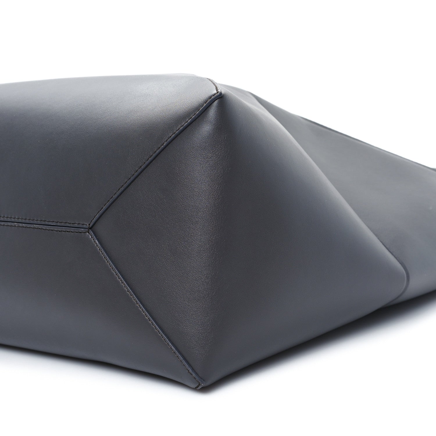 Loewe Shiny Calfskin Large Puzzle Fold Tote  Pearl Grey Dark Grey 9 of 9