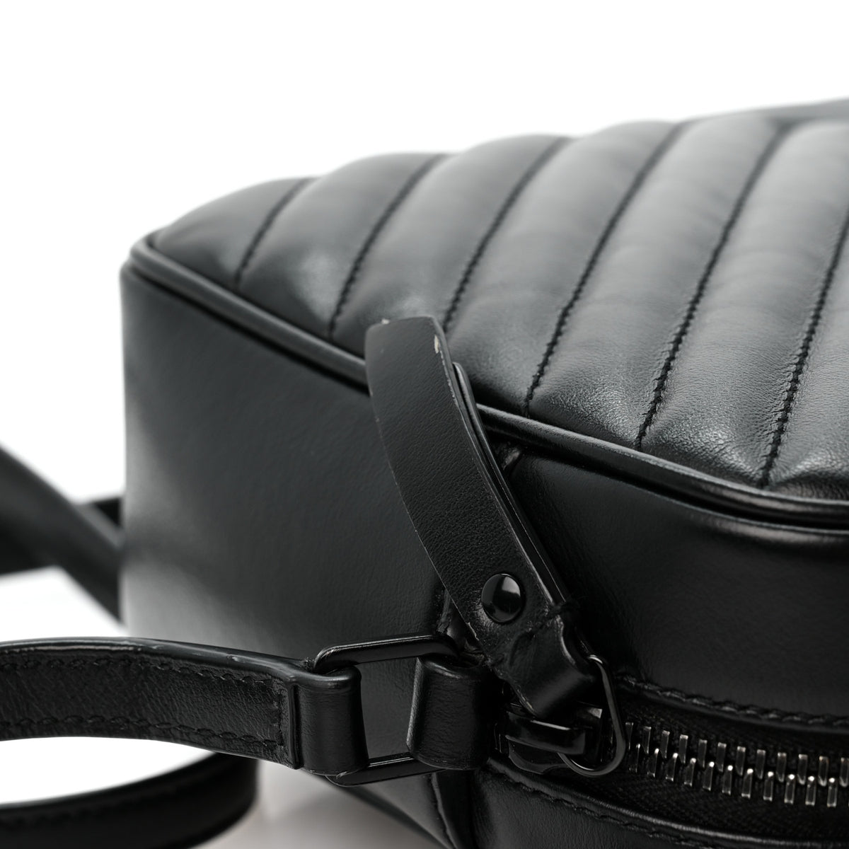 Saint Laurent Calfskin Matelasse Monogram Monochrome Lou Camera Bag Black 12 of 12