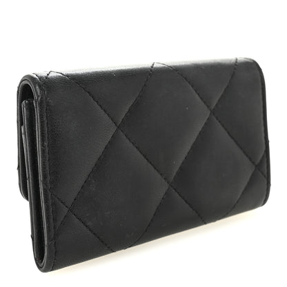 Chanel Shiny Goatskin Quilted Chanel 19 Flap Card Holder Black 3 of 7