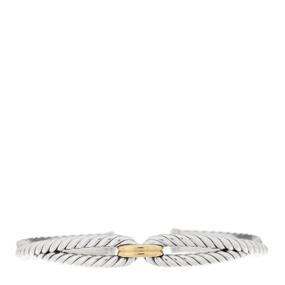 David Yurman Sterling Silver 18K Yellow Gold Cable Loop Bracelet 1 of 3