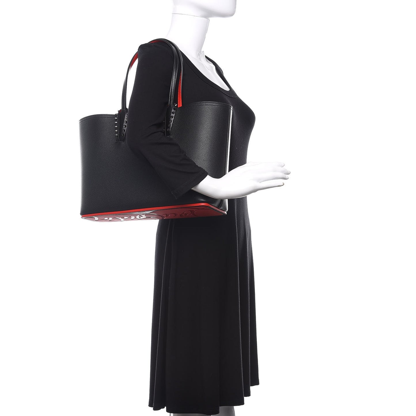 Calfskin Spikes East West Cabata Tote Black