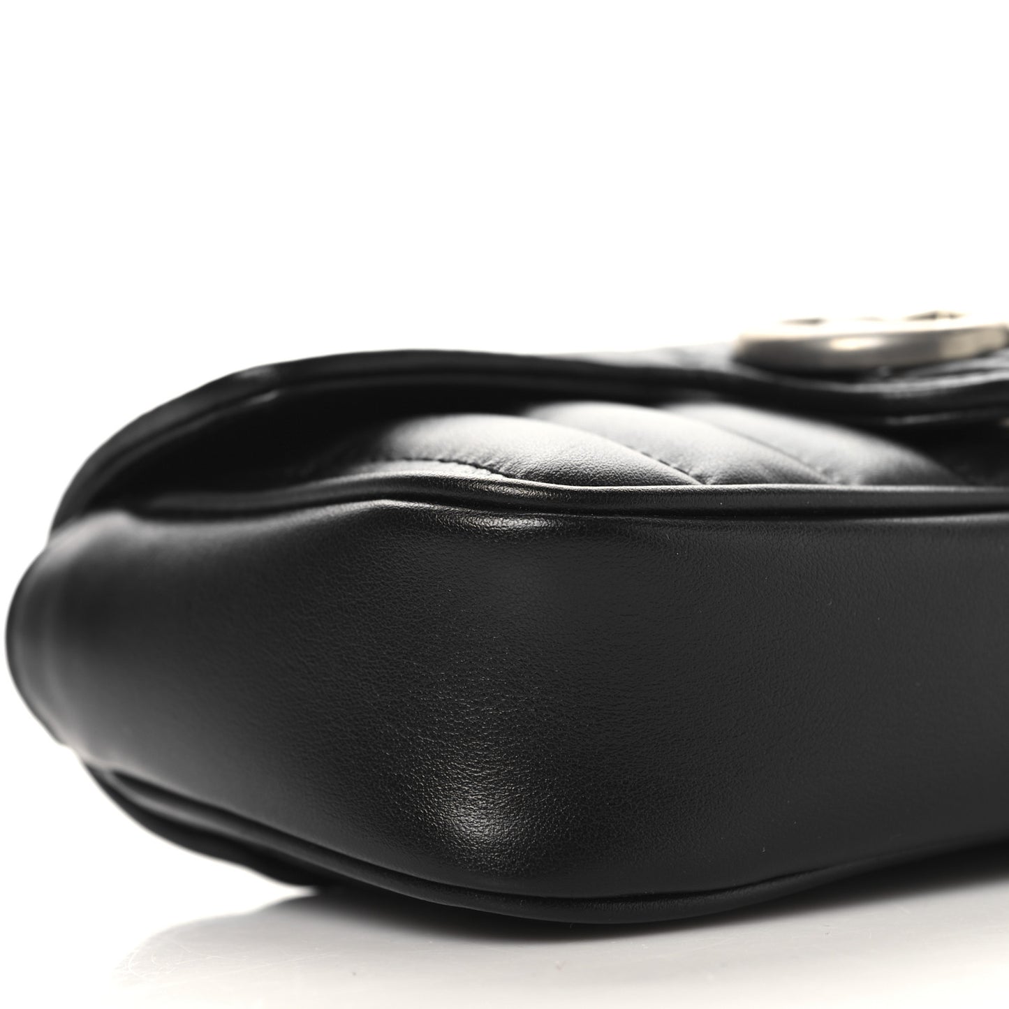 Calfskin Matelasse Aria Super Mini GG Marmont Shoulder Bag Black
