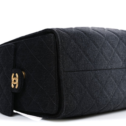 Chanel Washed Denim Quilted Small Chanel 25 Handbag Black 9 of 10