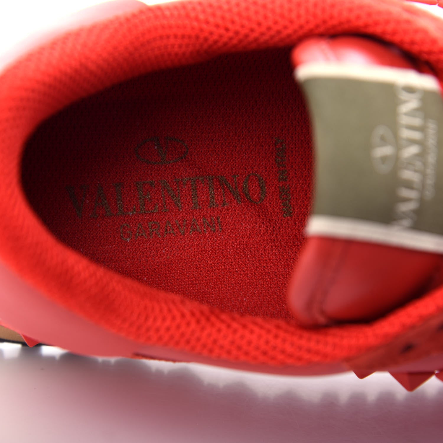 Valentino Garavani Calfskin Suede Rockstud Sneakers 39 Fragola 8 of 12