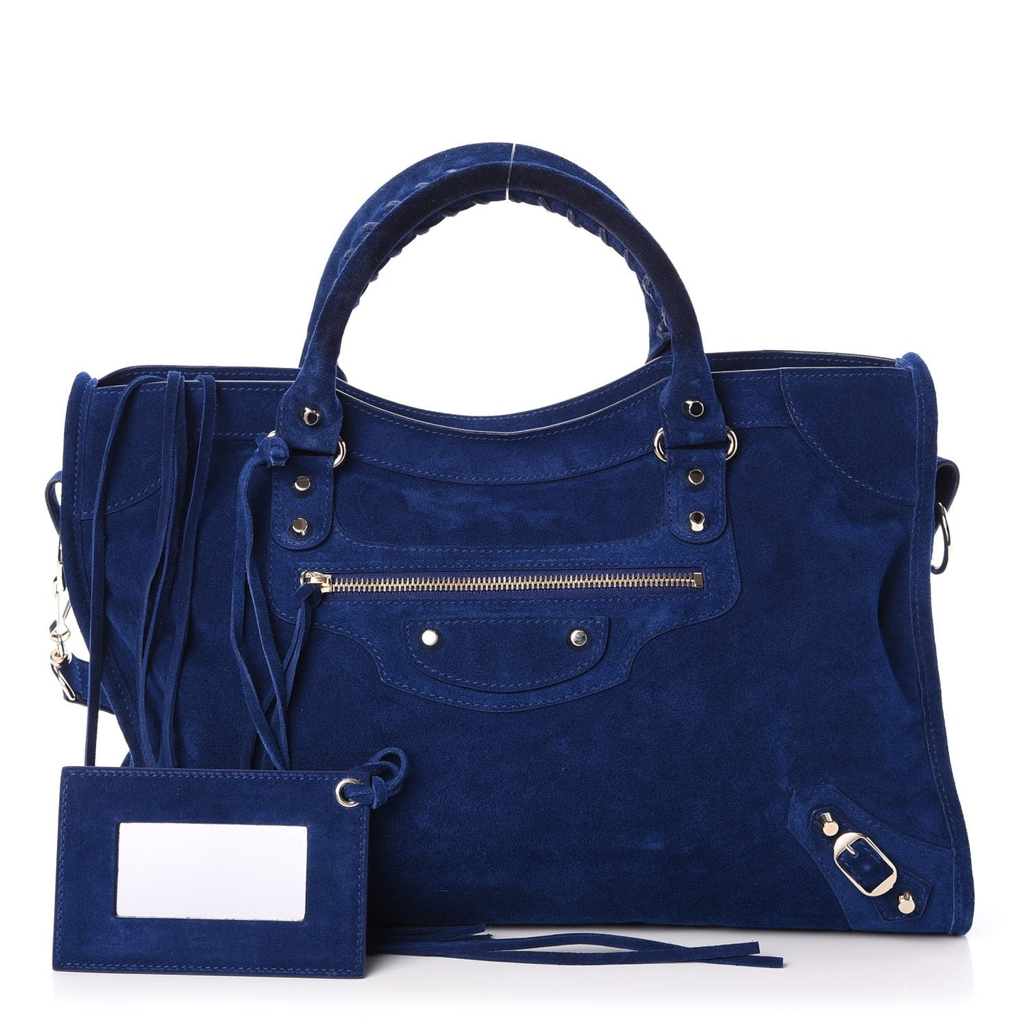 Baby Daim Suede Classic Gold Hardware City Bleu Pacifique