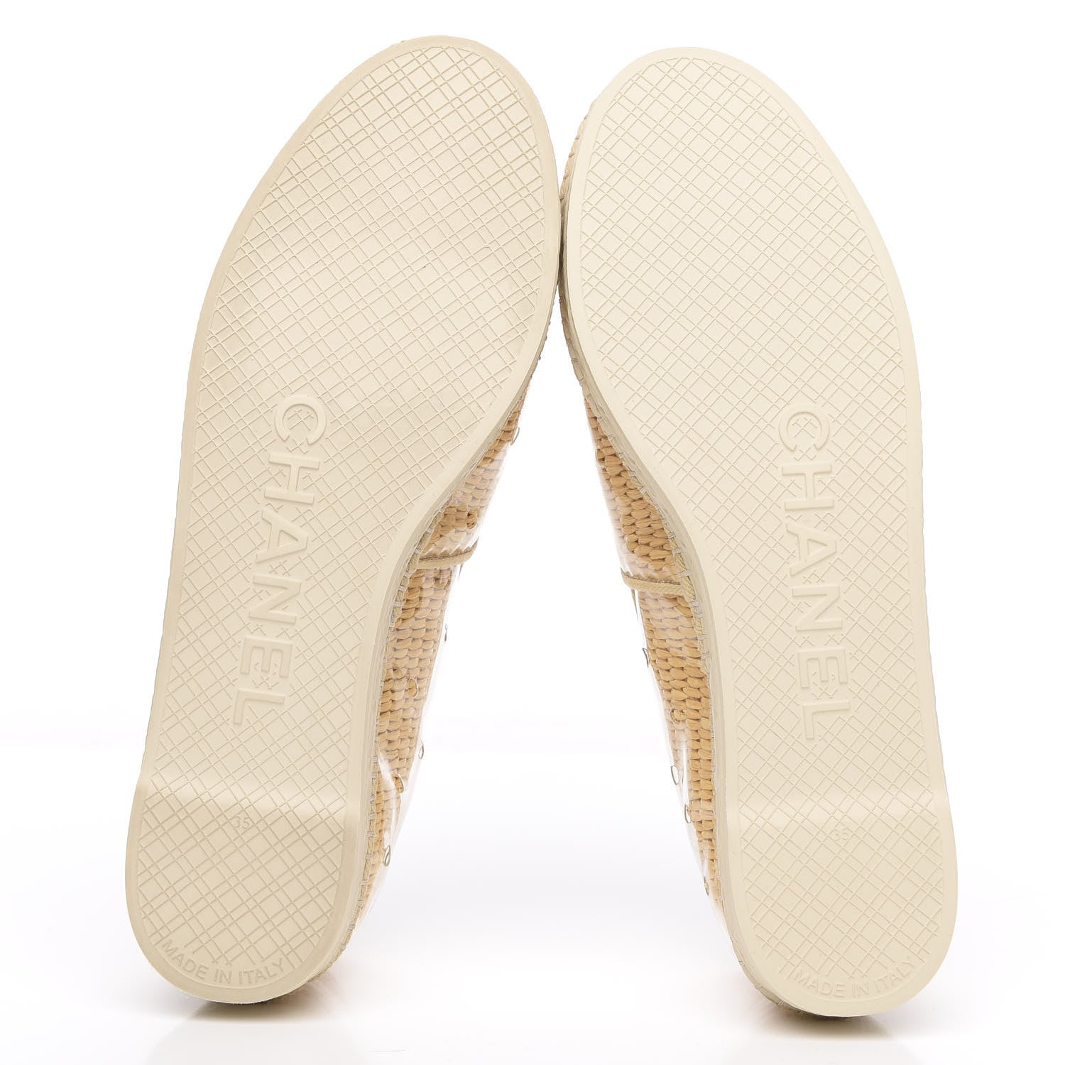 Chanel PVC Raffia CC Espadrilles 35 Beige 5 of 9