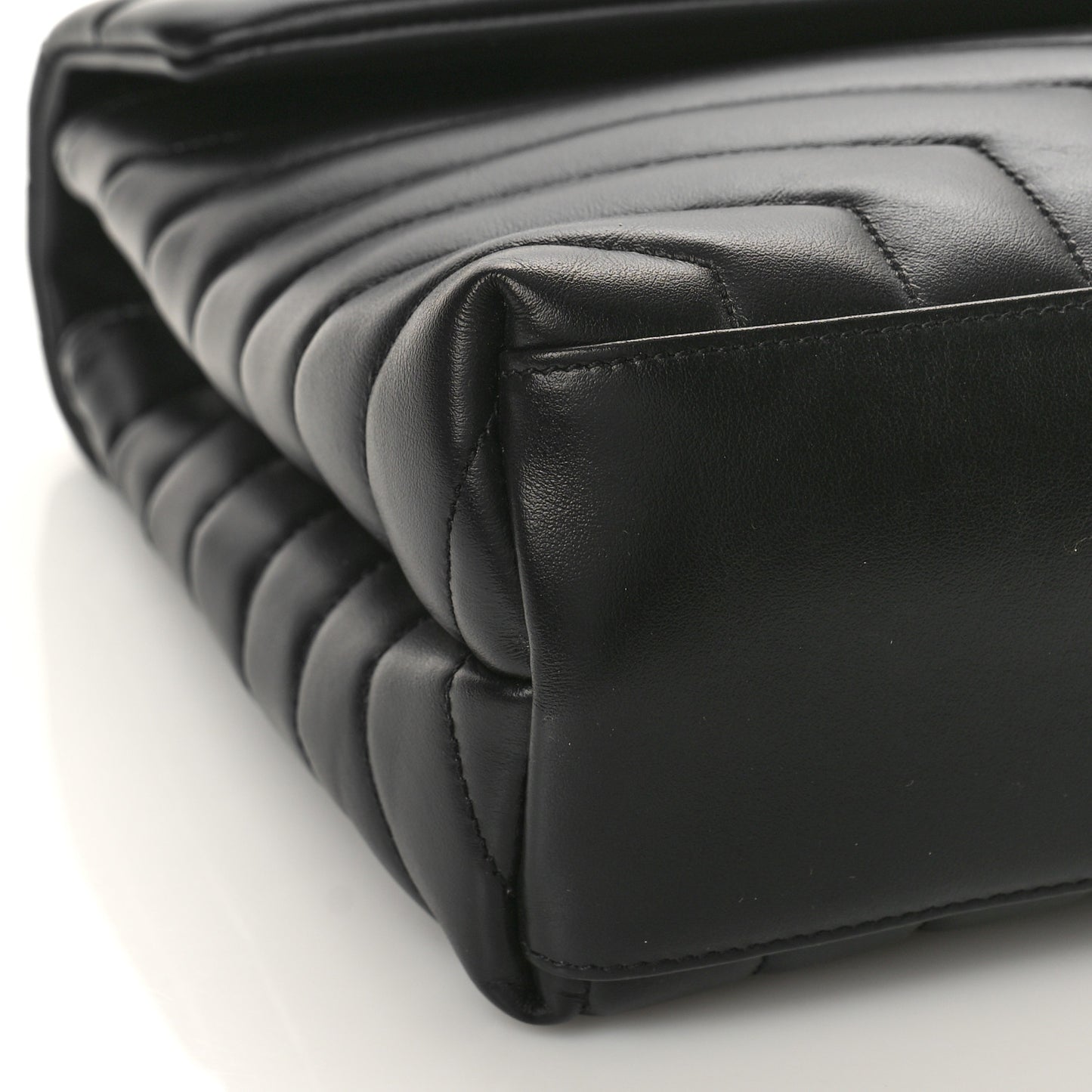 Calfskin Y Quilted Monogram Medium Loulou Chain Satchel Black