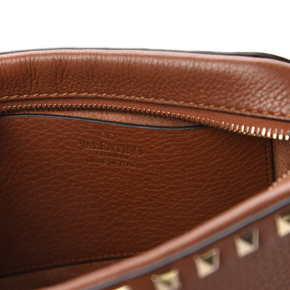 Valentino Garavani Pebbled Calfskin Rockstud Camera Crossbody Bag Bright Cognac 8 of 9