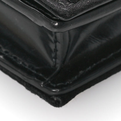 Prada Paillettes Sequin Triangle Card Holder With Strap Black Black 9 of 10