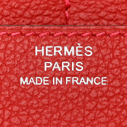 Hermes Epsom Constance Compact Passant Wallet Rouge Casaque 6 of 10