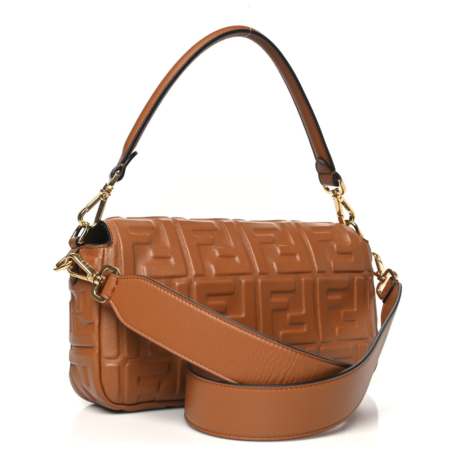 Fendi Nappa FF 1974 Embossed Baguette Coloniale 3 of 12