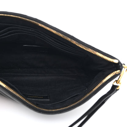 Saint Laurent Calfskin Matelasse Monogram Cassandre Tablet Pouch Black 5 of 7