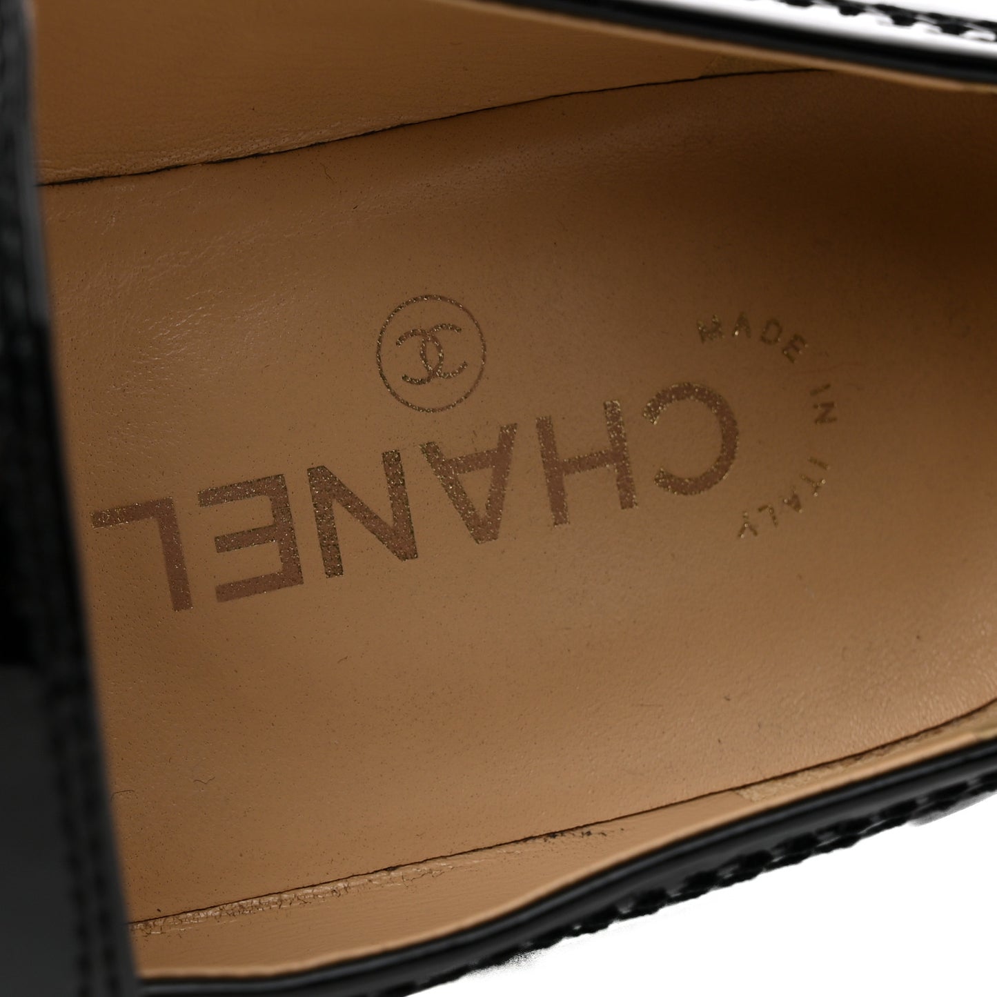 Shiny Calfskin Logo Loafers 39 Black