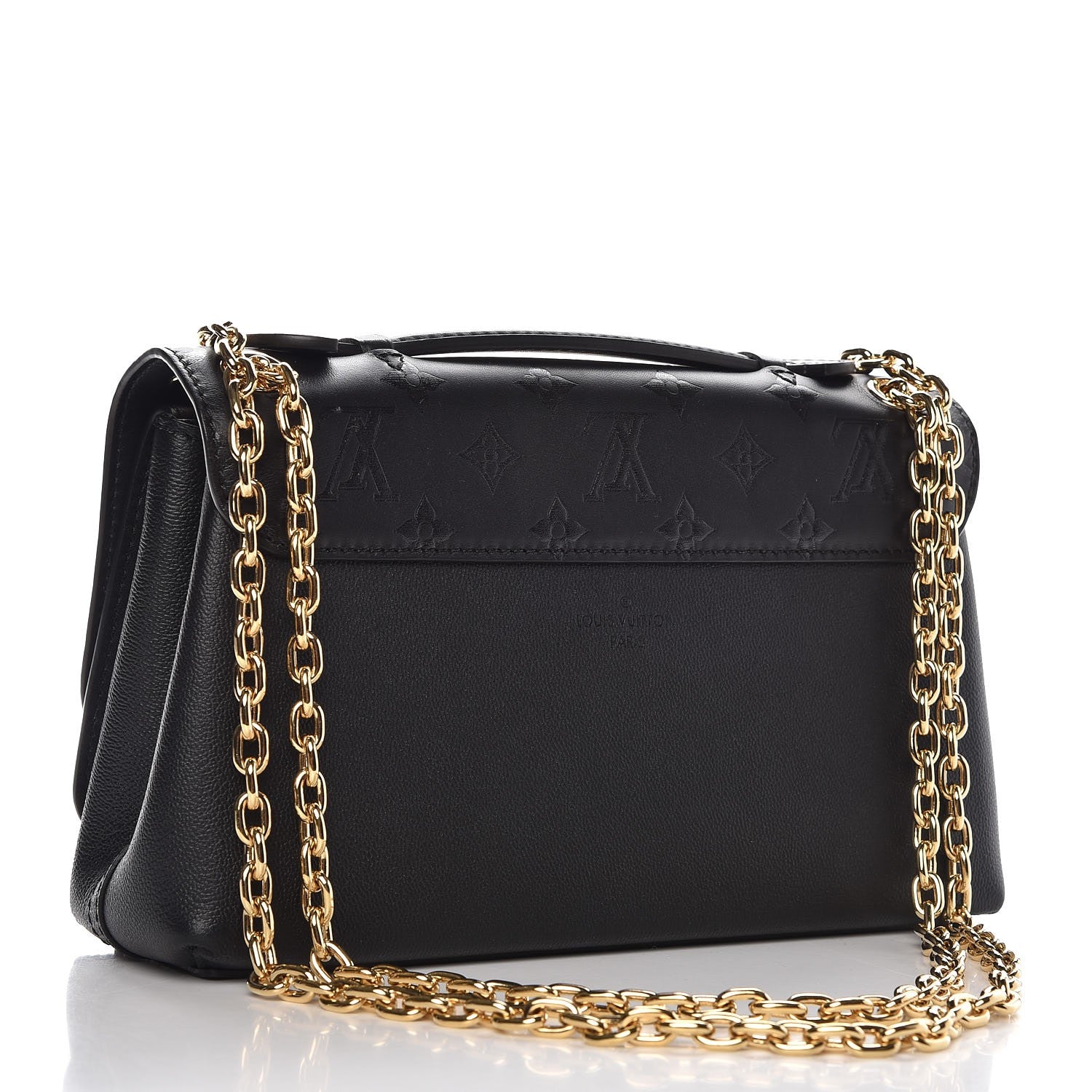 Louis Vuitton Monogram Cuir Plume Ecume Very Chain Bag Black 3 of 7