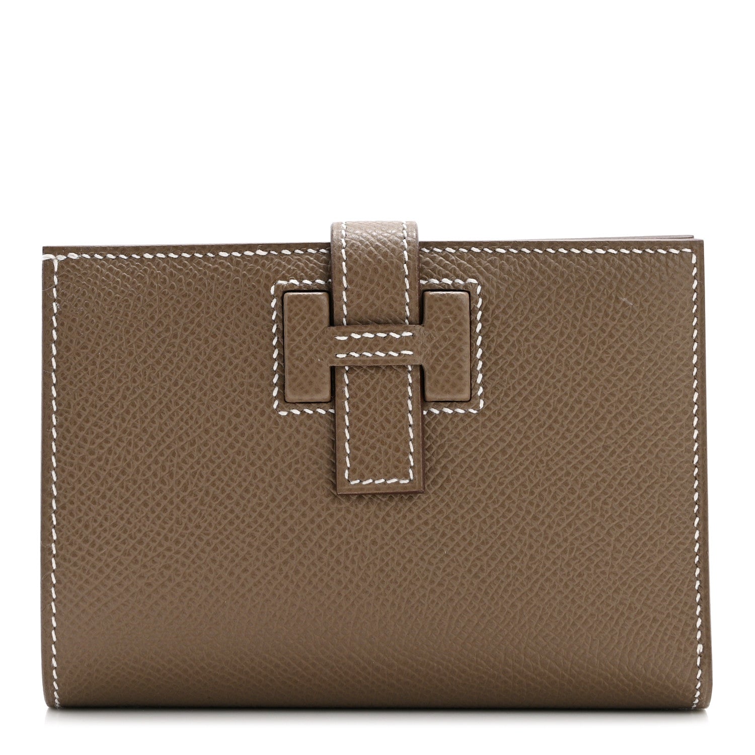 Hermes Epsom New H Passant Compact Wallet Etoupe 1 of 8