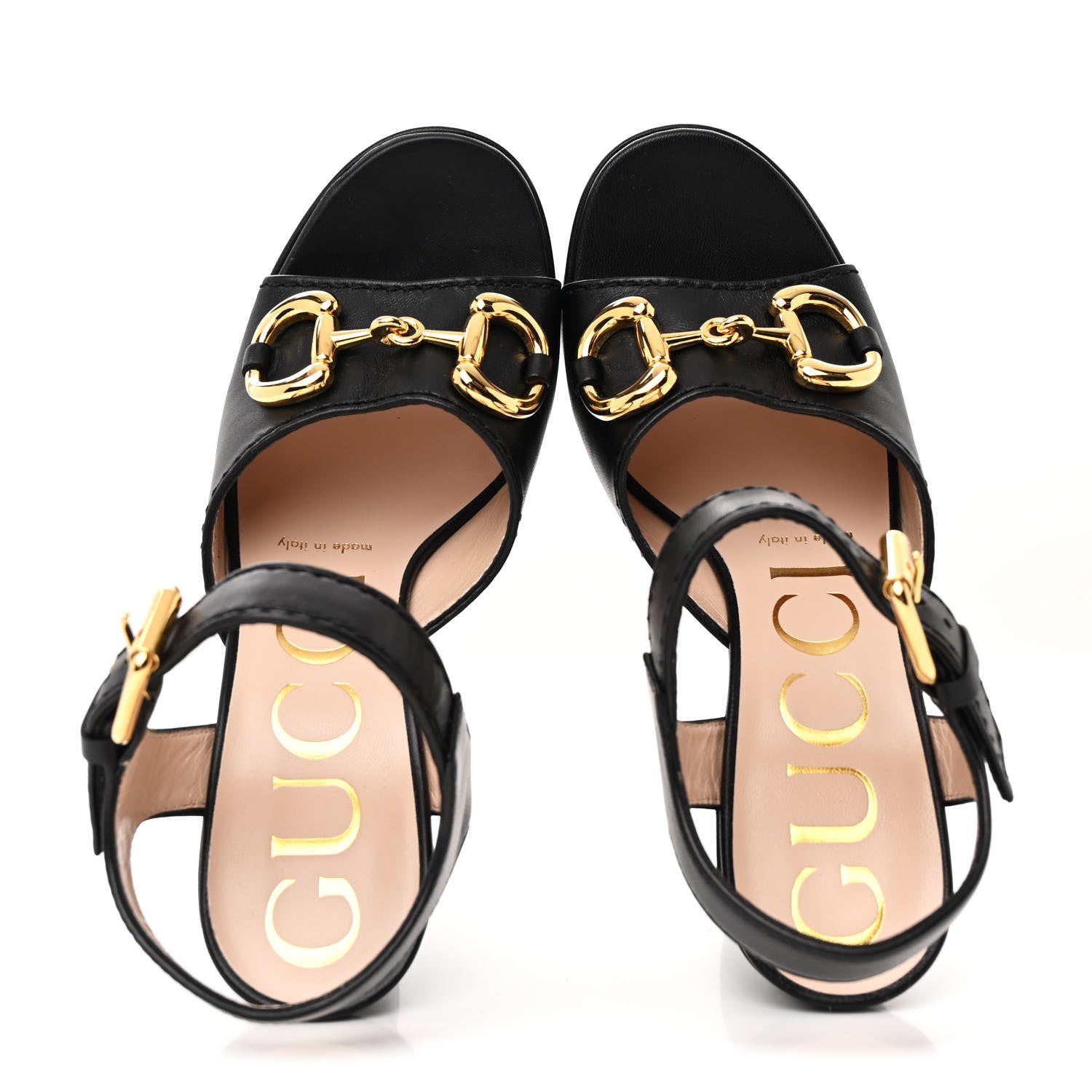 Gucci Nappa Charlotte Horsebit 40/135mm Platform Sandals 35 Black 2 of 14