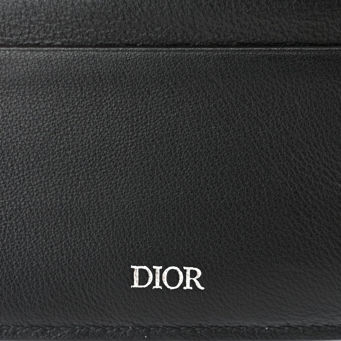 Coated Canvas Calfskin CD Diamond Bifold Wallet Black