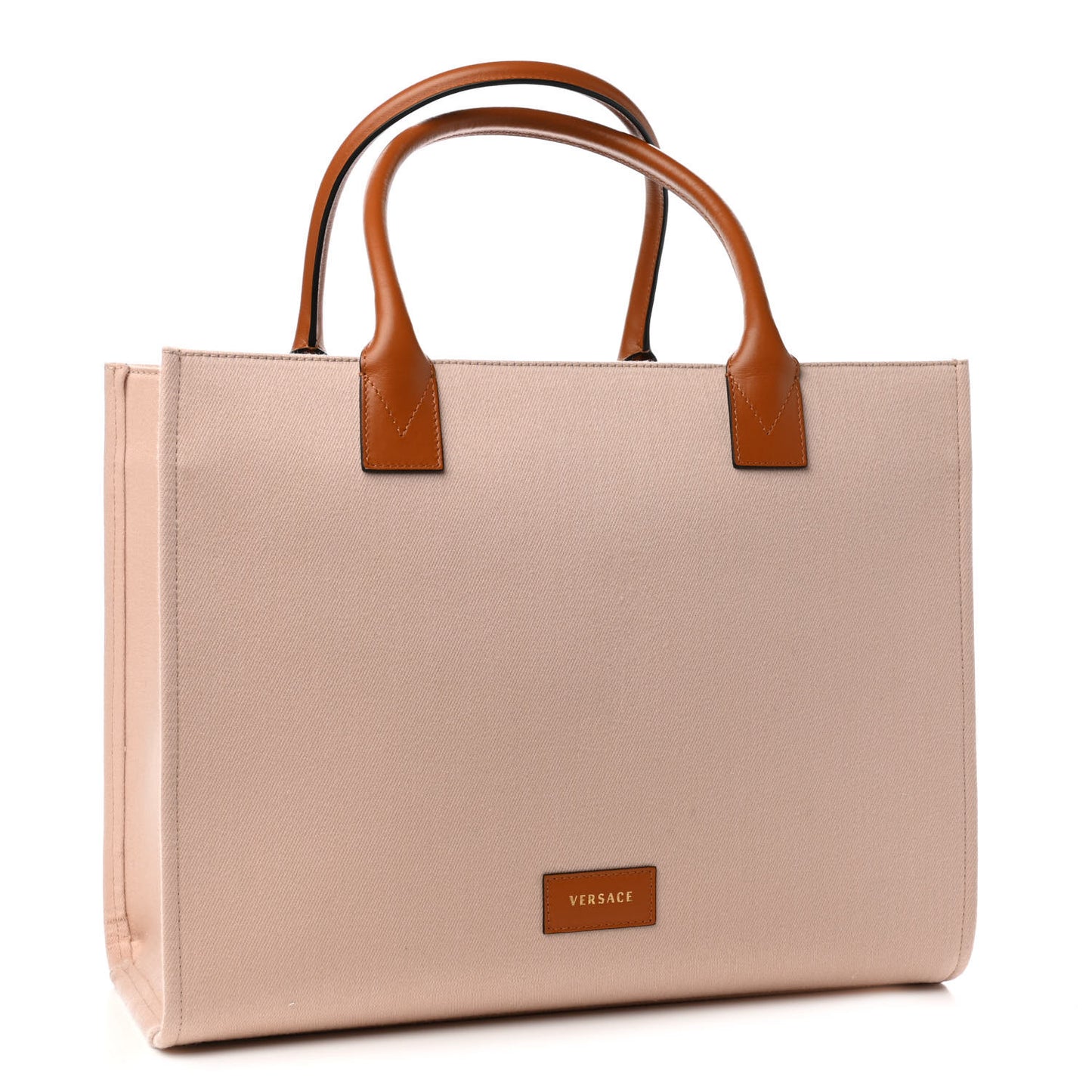 Canvas Calfskin Large Medusa Pop Cabas Tote Beige
