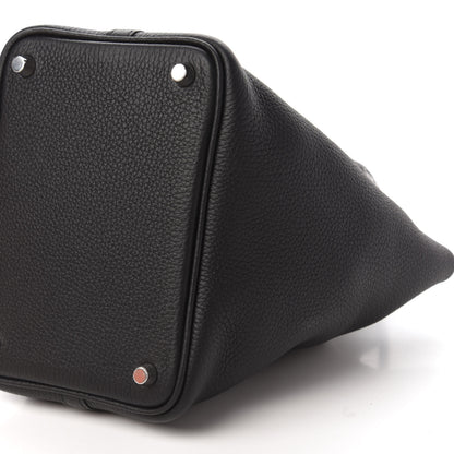 Hermes Taurillon Clemence Matte Alligator Picotin Lock Touch 18 PM Black 7 of 11