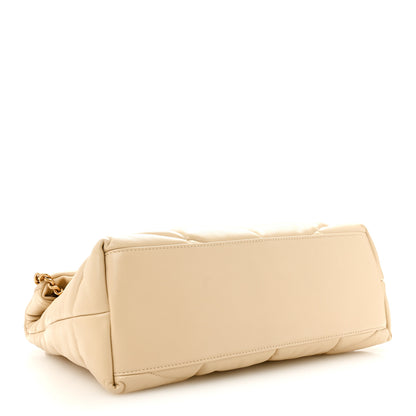 Saint Laurent Lambskin Quilted Medium Loulou Puffer Monogram Chain Satchel Dark Beige 4 of 10