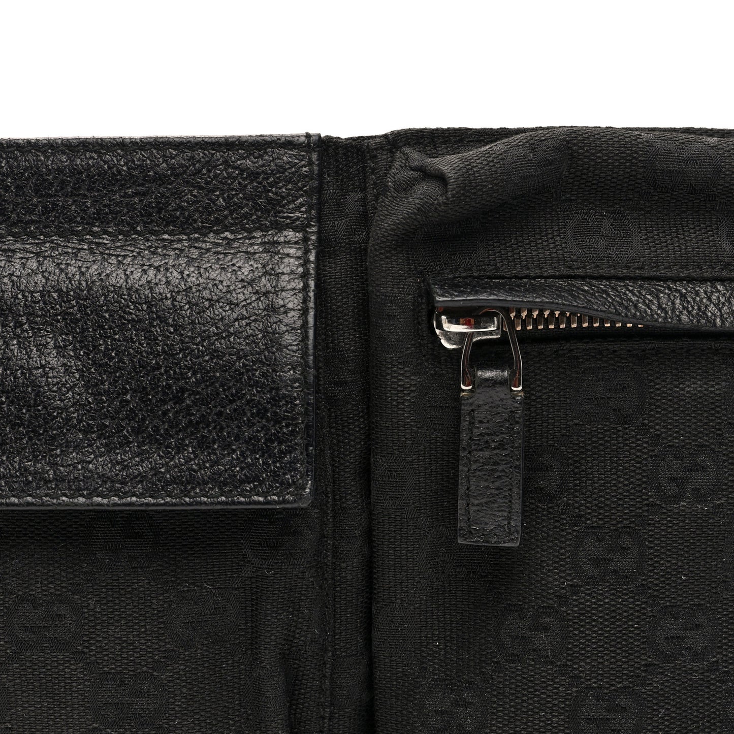 GG Monogram Double Pocket Belt Bag Black