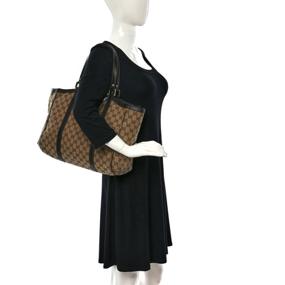 Gucci Monogram New Ladies Web Tote Dark Brown 2 of 15