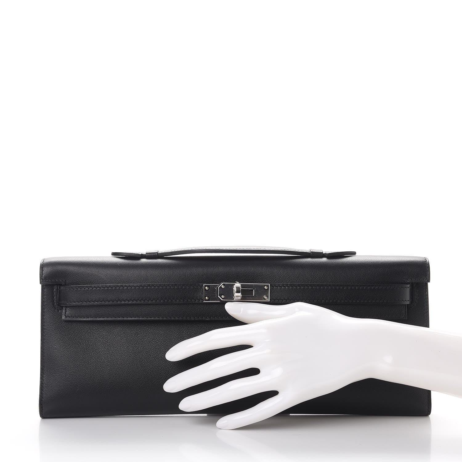 Hermes Swift Kelly Cut Clutch Pochette Black 2 of 8