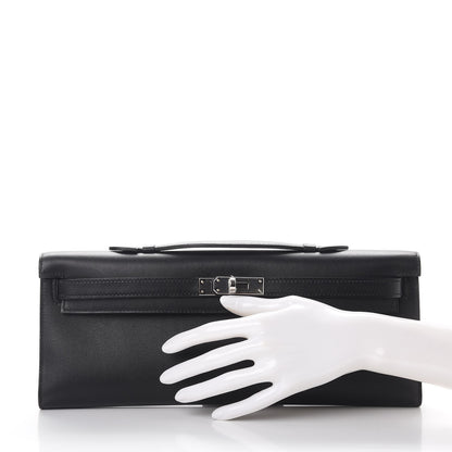 Hermes Swift Kelly Cut Clutch Pochette Black 2 of 8