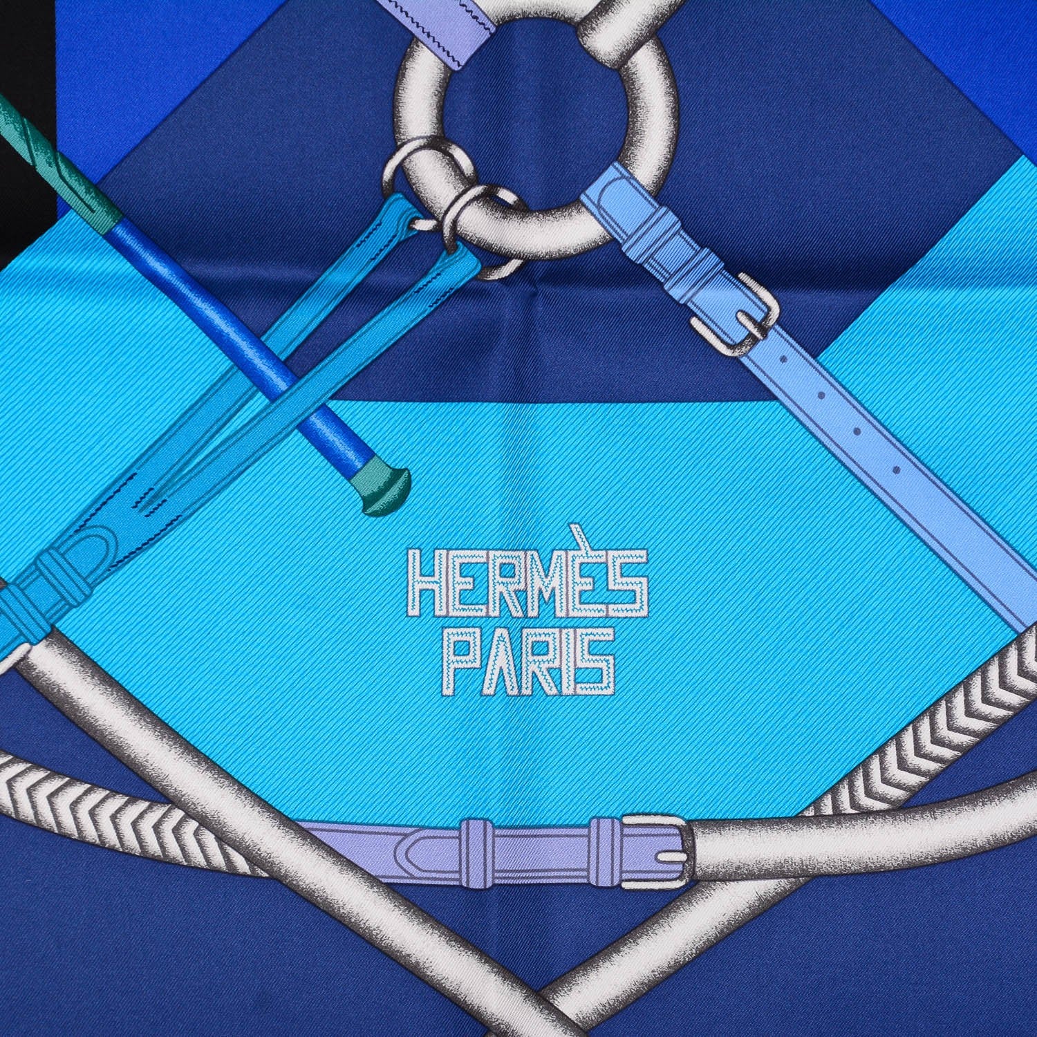 Hermes Silk Parcours Sans Faute Scarf 90 Ardoise Bleu Lagon Mauve 3 of 6