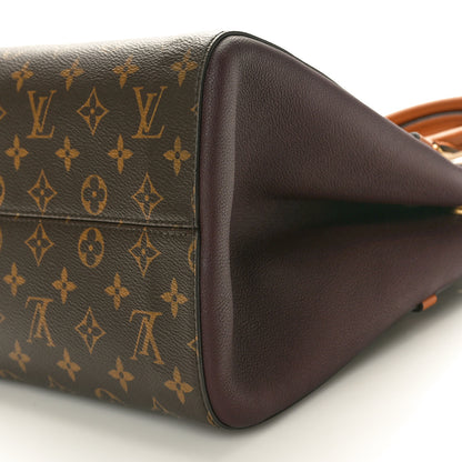 Louis Vuitton Calfskin Monogram Fold Tote MM Black Wine Cream 9 of 9